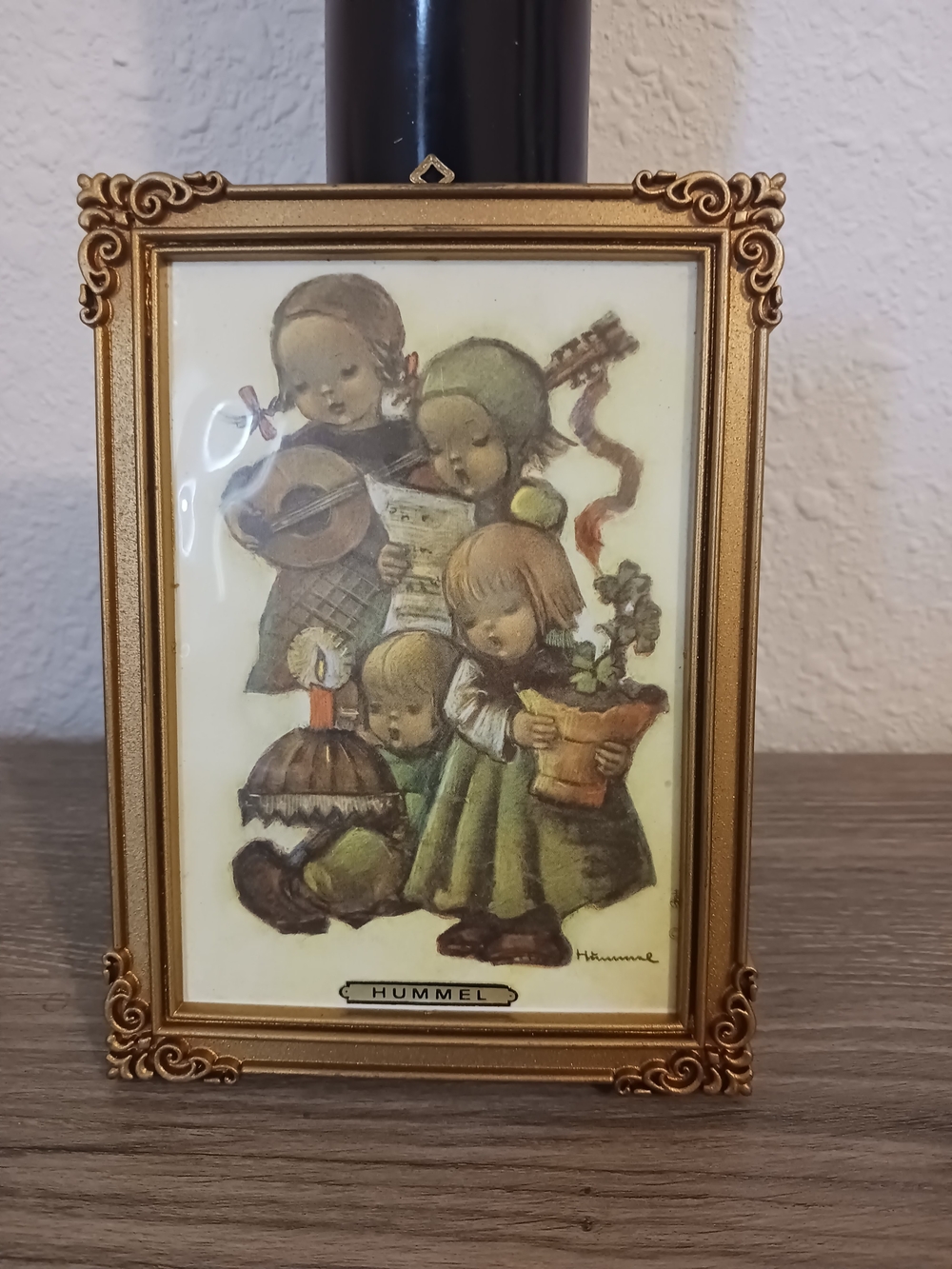 Hummel Green and Brown Children Choir Framed Art Print Resin Frame